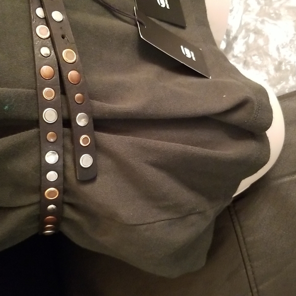 G- star raw women\'s black,with silver and copper color studded size 90 belt main image 9